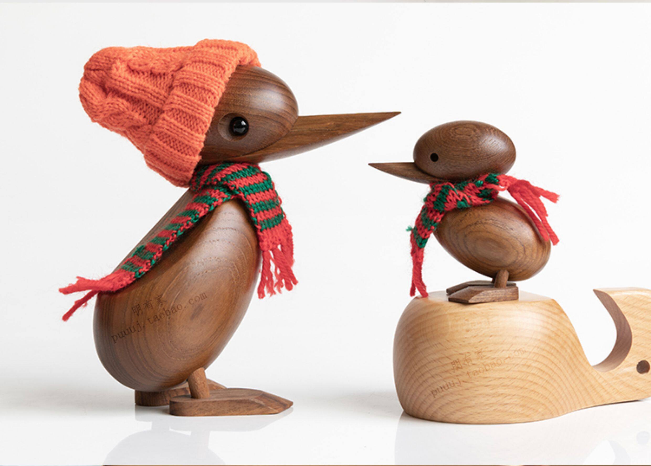 北欧实木鸭子摆件